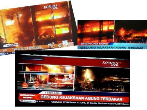 Foto-foto kebakaran gedubg Kejagung *KompasTV)