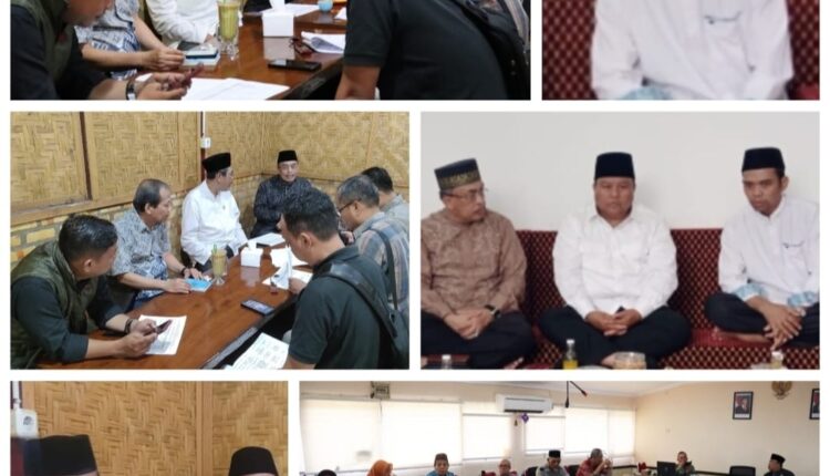 Arah jarum jam: jumpa pers, UAS dan Ketua Panitia, Ketum PP Perti, rapkor panitia, Prof. Munzir