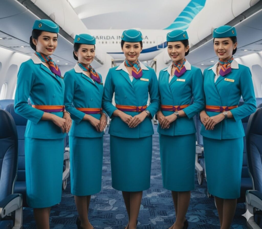 Sejumlah pramugari dengan penampilan prima