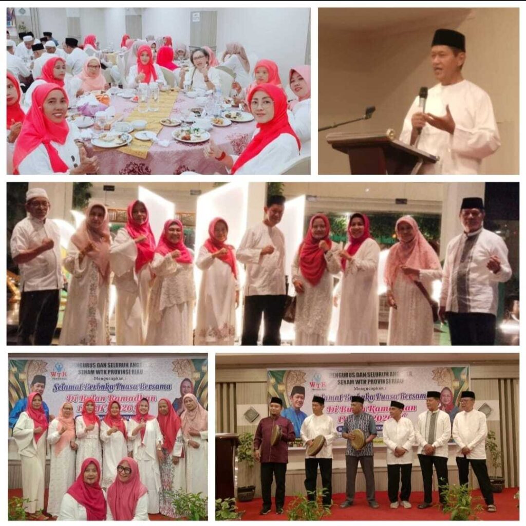 Arah jarum jam: Seno dan suasana kegiatan buka bersama